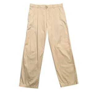 Lacoste Pants Mens 46 Beige Classic Fit Straight Leg Cotton Flat Front Chino
